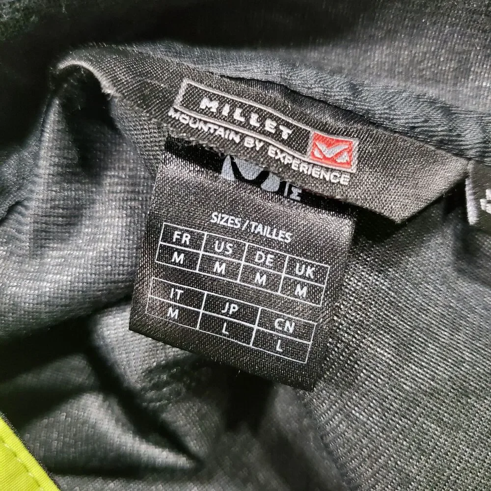 MILLET Jacket Mens Medium Black WINDSTOPPER Full-Zip Pockets Hooded Outdoor